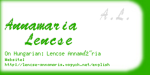 annamaria lencse business card